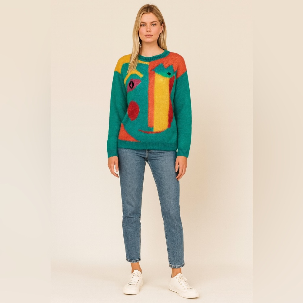 Jeanne Pierre 80s Picasso Mohair Blend Sweater Women's P